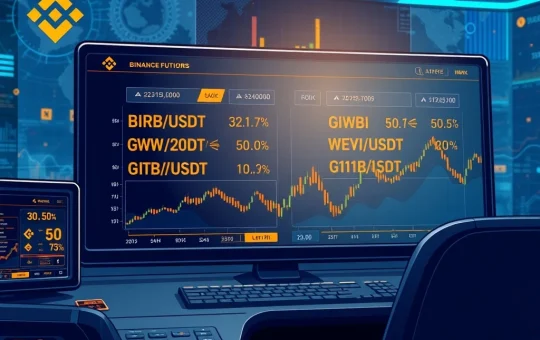 Binance exchange listing BIRB and GWEI perpetual futures contracts for leveraged cryptocurrency trading.