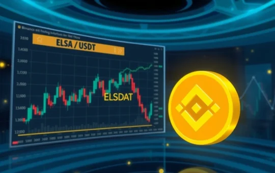 Binance ELSA perpetual futures contract listing announcement with trading interface visualization
