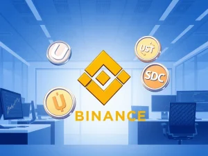 Binance exchange listing U token with USDT and USDC trading pairs for cryptocurrency trading