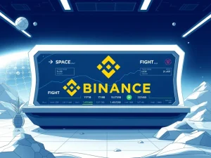 Binance exchange interface showing SPACE and FIGHT perpetual futures listings with 20x leverage trading options