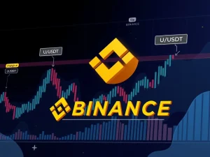 Binance exchange interface showing new U/USDT and U/USDC margin trading pairs for cryptocurrency derivatives