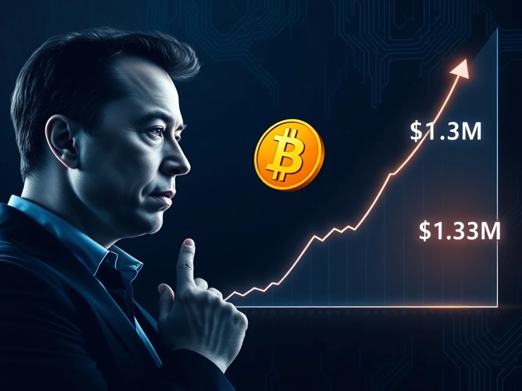 Conceptual visualization of Samson Mow's 2026 Bitcoin prediction and Elon Musk's potential investment impact.