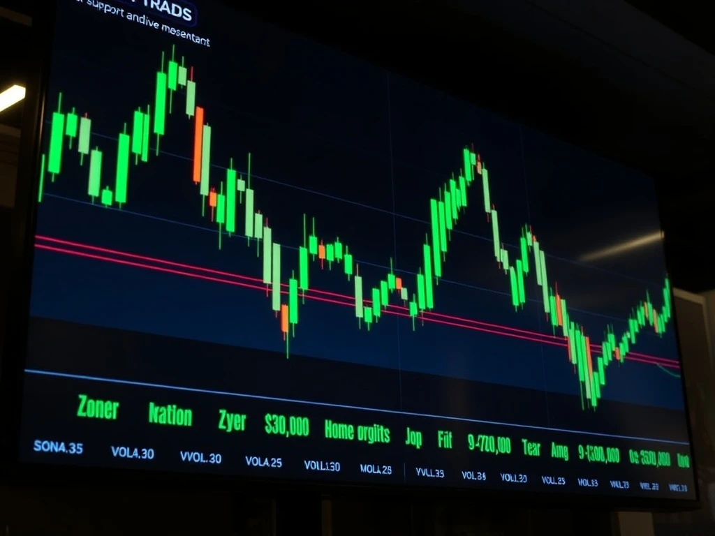 Bitcoin price analysis chart showing bullish technical structure with key support and resistance levels marked