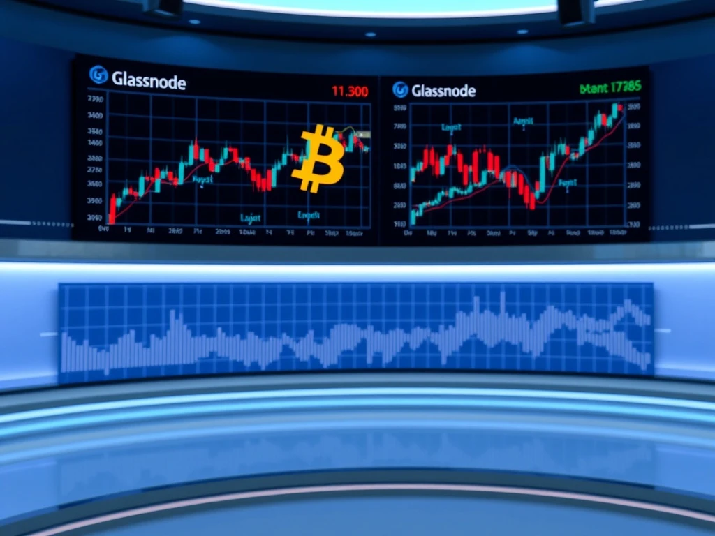 Glassnode analysis shows Bitcoin consolidation patterns with blockchain data visualization