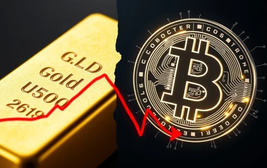 Bitcoin's digital gold status challenged as its value weakens significantly against physical gold bullion.