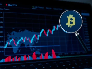 Analysis of Bitcoin price dip showing bearish market trend and geopolitical impact on cryptocurrency.