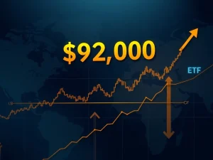 Bitcoin price stability near $92K supported by ETF inflows against global trade tension backdrop