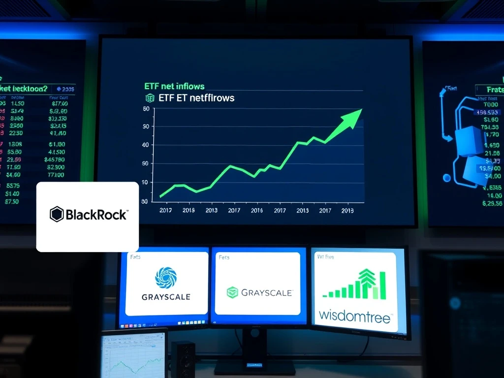 Analysis of U.S. spot Bitcoin ETF inflows ending a seven-day outflow period, showing fund performance data.