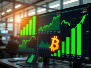 Massive $753.7 million inflow into U.S. spot Bitcoin ETFs signals major institutional investment shift.