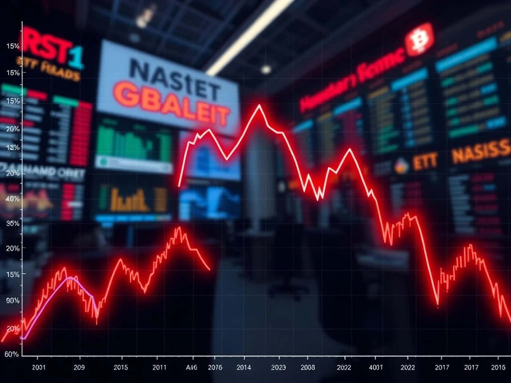 Chart showing sharp 2026 Bitcoin ETF outflows as investor risk appetite fades