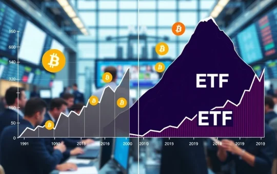 Bitcoin ETF volatility versus traditional ETF growth in 2026 investment markets showing divergent investor behavior