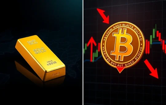 Bitcoin price divergence from gold record high during geopolitical uncertainty
