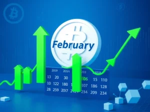 Data visualization showing Bitcoin's superior February performance compared to October seasonality patterns