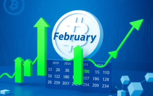Data visualization showing Bitcoin's superior February performance compared to October seasonality patterns
