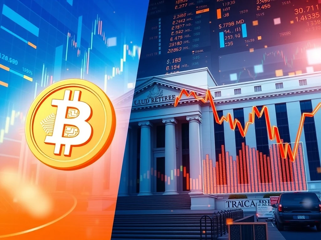 Bitcoin price volatility amid US dollar decline and macroeconomic uncertainty affecting cryptocurrency markets.