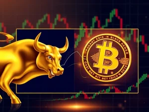 Analysis of the broken Bitcoin versus gold price ratio chart and its market implications