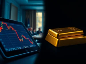 Bitcoin and gold prices diverge sharply amid EU-US trade war tensions over Greenland.