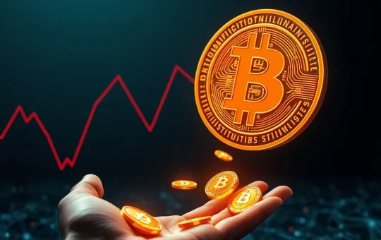 Conceptual image representing Bitcoin holders selling at a loss during a 30-day market capitulation streak.