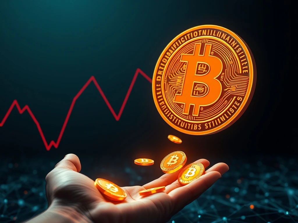 Conceptual image representing Bitcoin holders selling at a loss during a 30-day market capitulation streak.