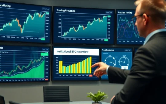 Data visualization showing the significant net inflow of Bitcoin into institutional custody wallets over the past year.