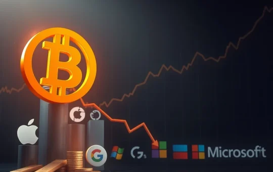 Bitcoin market cap ranking falls among top global assets like gold and stocks.