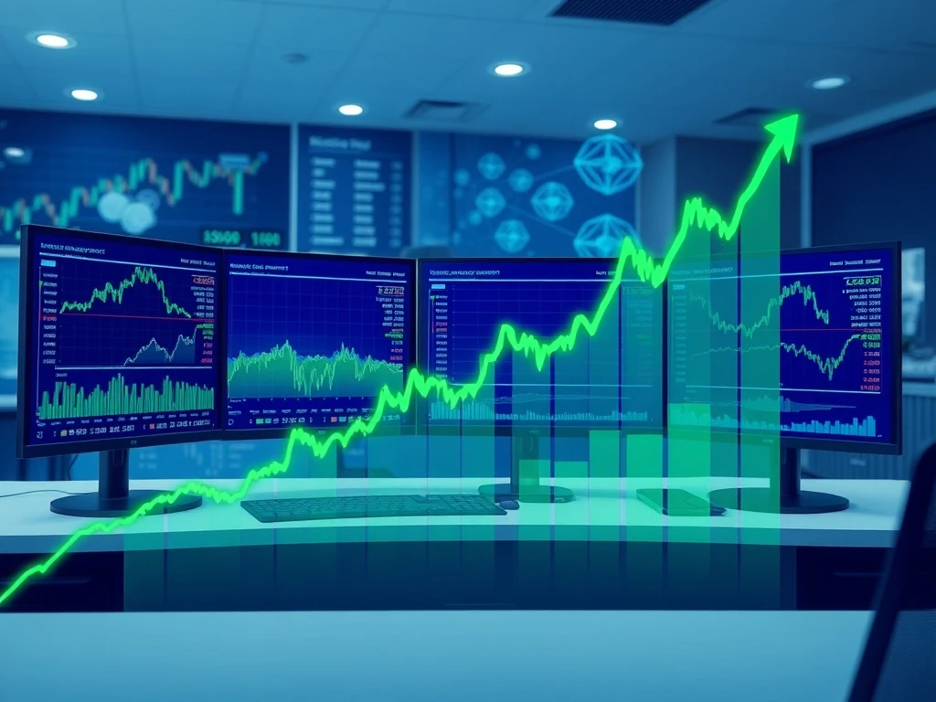 Bitcoin mining stocks show strong performance against mixed market trends with rising charts for Riot and Marathon.