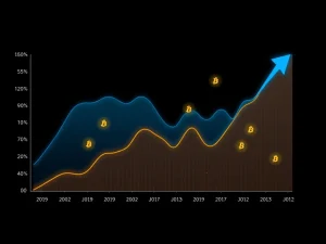 Chart showing Bitcoin options open interest surpassing futures, representing a shift in crypto market risk management.