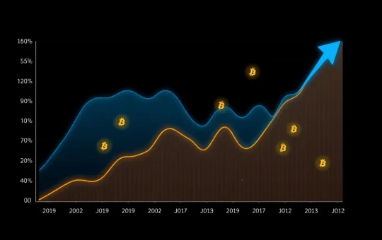 Chart showing Bitcoin options open interest surpassing futures, representing a shift in crypto market risk management.