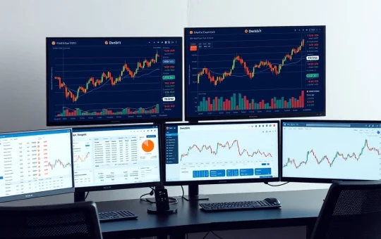 Professional Bitcoin options traders analyzing market data for strategic accumulation during price corrections