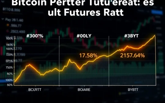 Bitcoin perpetual futures data visualization showing short positions slightly outweighing long positions across major cryptocurrency exchanges