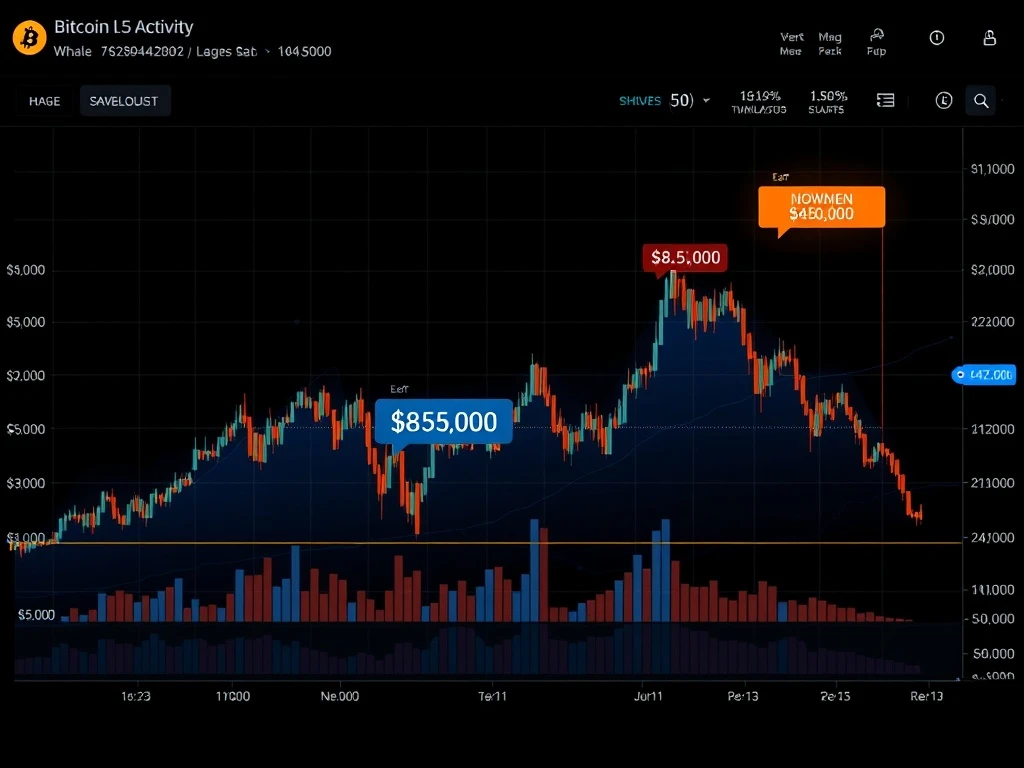 Bitcoin price analysis showing whale-driven distribution pressure toward $85,000 support level