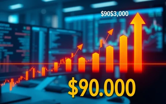 Bitcoin price analysis chart showing critical resistance at $90,000 and the path to a potential breakout.