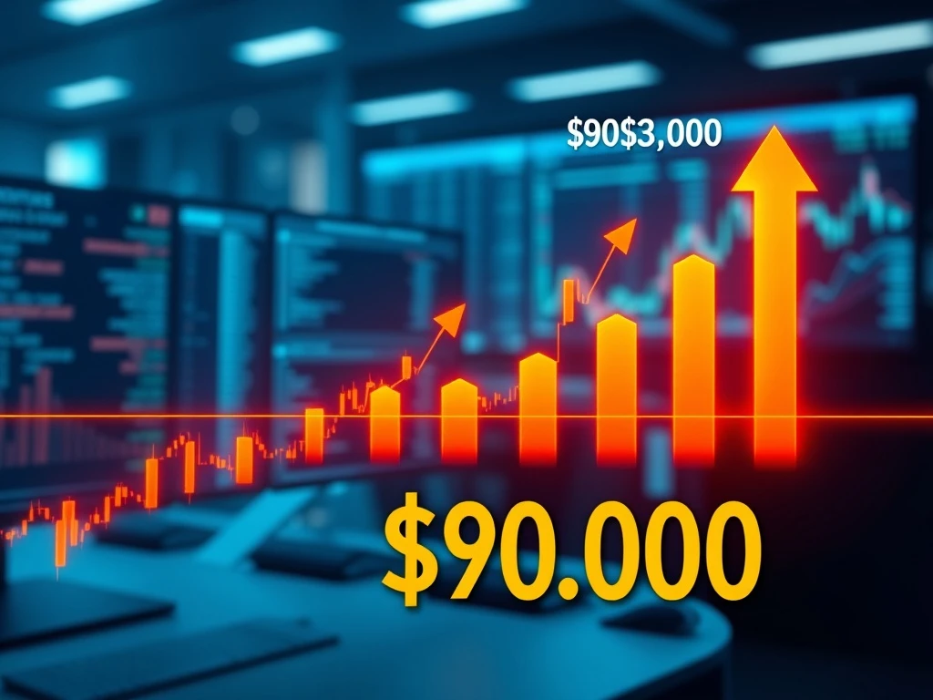 Bitcoin price analysis chart showing critical resistance at $90,000 and the path to a potential breakout.
