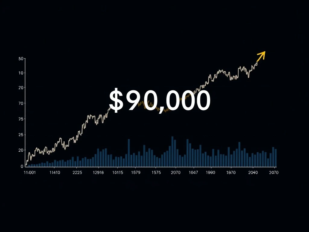 Bitcoin price chart showing decline below $91,000 with market analysis indicators