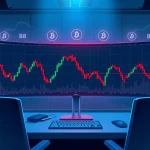 Bitcoin price chart showing death cross formation with analysis of market volatility and trading ranges