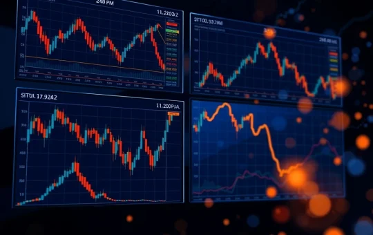 Bitcoin price chart showing significant decline below $82,000 with market analysis indicators
