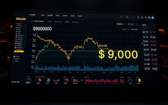 Bitcoin price chart showing a significant drop below the $89,000 support level on major exchanges.