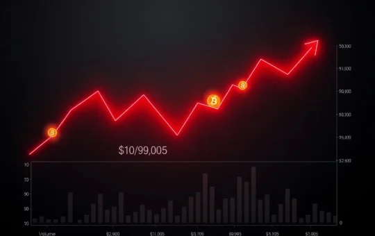Bitcoin price chart showing decline below $90,000 with market analysis indicators