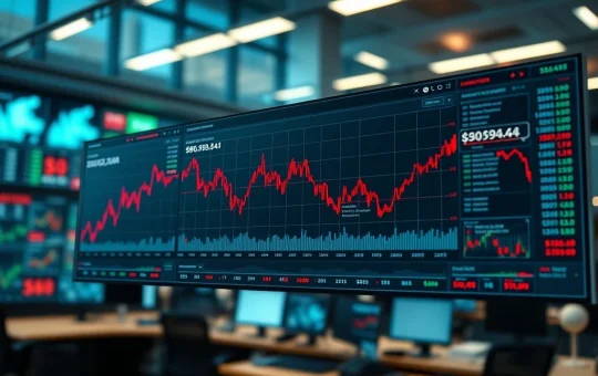 Bitcoin price chart showing a sharp decline below the $91,000 support level on major exchanges.