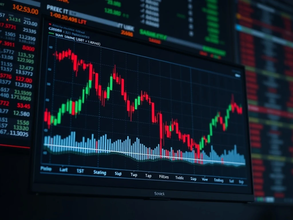 Bitcoin price chart showing a significant drop below the $96,000 support level on Binance.