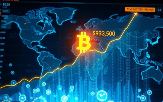 Bitcoin price analysis chart targeting a volatile $93,500 liquidation sweep level after the Federal Reserve decision.