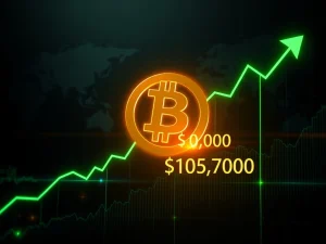 Bitcoin price prediction analysis chart showing a potential surge to $107,000.