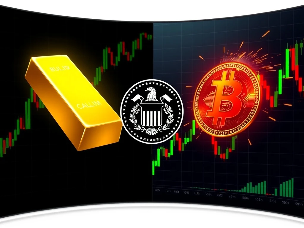 Bitcoin price divergence from gold's record high ahead of Federal Reserve FOMC meeting