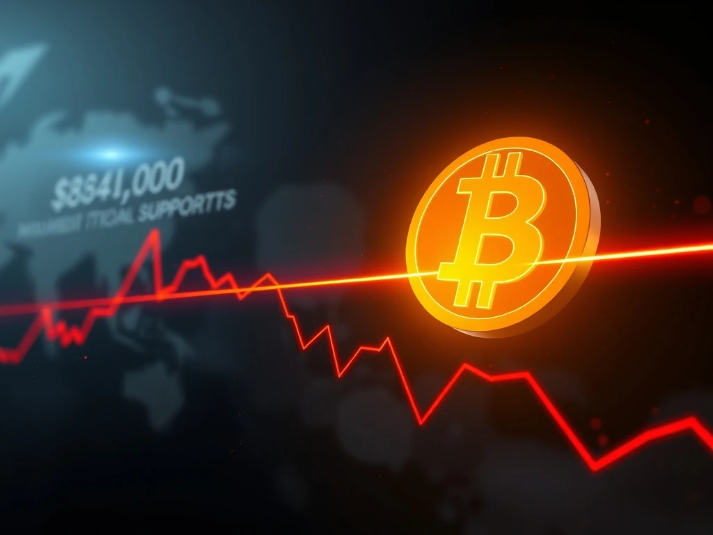 Bitcoin price prediction chart showing critical $84,000 support level holding key to market direction.