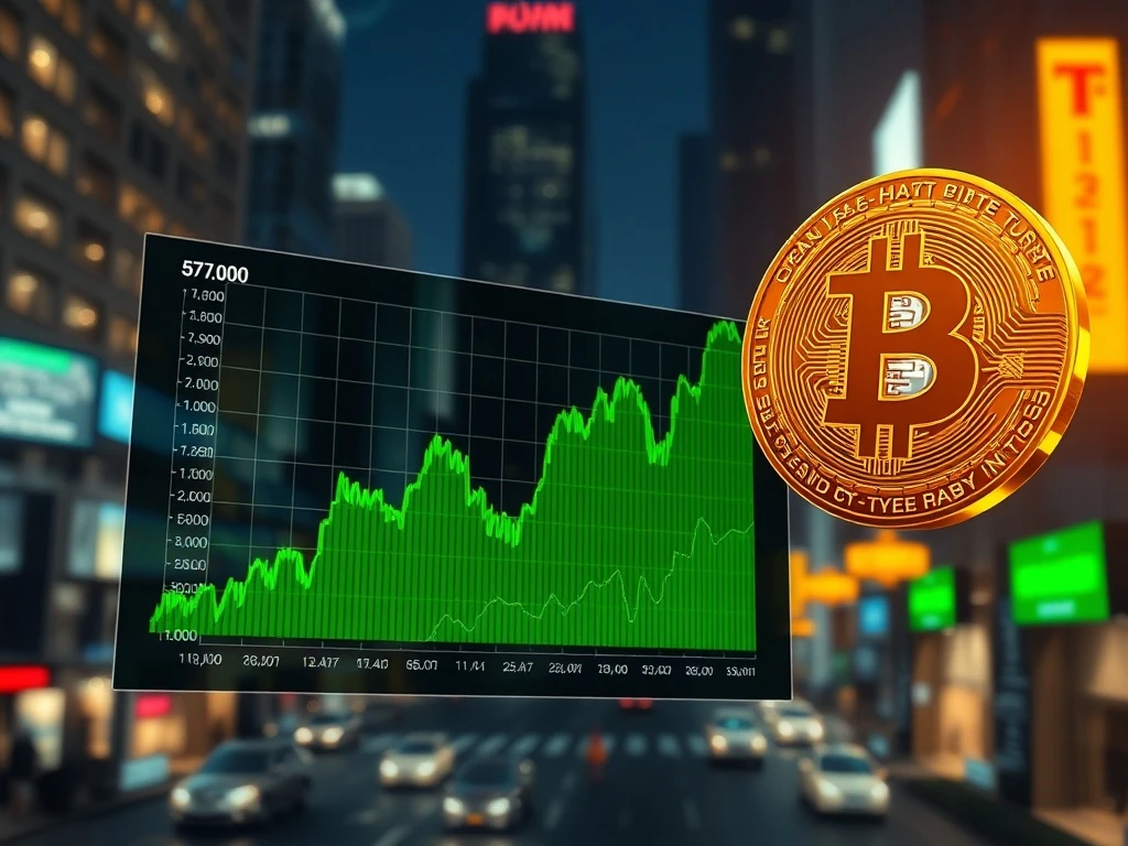 Bitcoin price surges above $77,000 on major cryptocurrency exchanges.