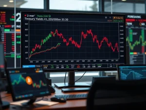 US Treasury yield spread chart showing widening gap threatening Bitcoin price as risk asset