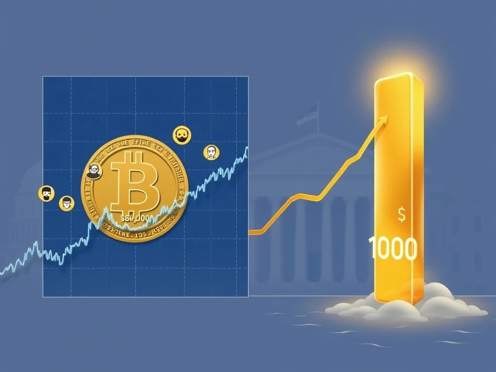 Bitcoin sentiment analysis contrasting with gold's rally during Federal Reserve policy uncertainty