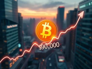 Bitcoin price breaks the historic $90,000 threshold in a major market surge.