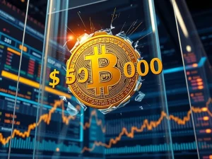 Bitcoin symbol breaking the $95,000 price ceiling in a major cryptocurrency market rally.