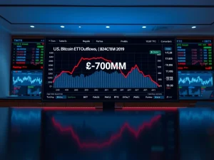 Analysis of the $707.3 million Bitcoin spot ETF outflow crisis impacting US investment funds.